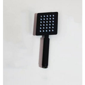 Square Black Matt Handset For Bath Mixer Tap Or Shower Black Matt