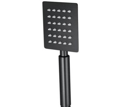 Square Black Matt Handset For Bath Mixer Tap Or Shower Black Matt