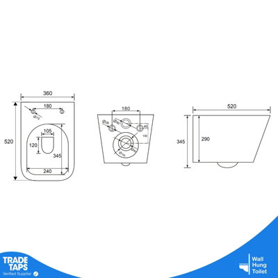 Square Black Wall Hung Toilet Pan with VIVA Slim Concealed Cistern Frame 1.14-1.35m & Gloss White flush Plate