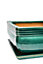 Square Bonsai Planter (Set of 2) - Ceramic - L19.5 x W19.5 x H10 cm - Teal