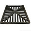 Square Cast Iron Gully Grid Grate Heavy Duty Drain Cover Black Satin 10" x 10" 254mm x 254mm 13mm 1/2" Thick