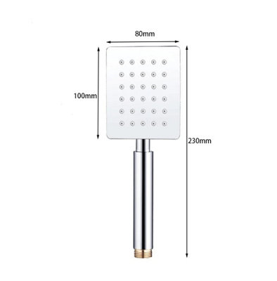 Square Chrome Finish Handset Shower Handset For Bath Mixer Tap Square Chrome