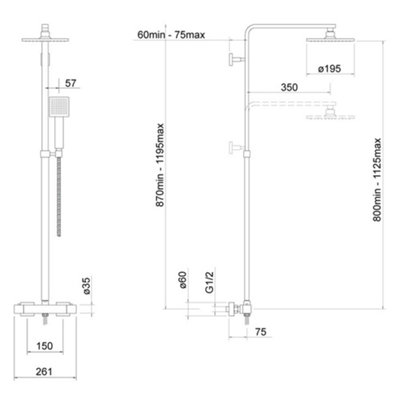 Square Chrome Thermostatic Overhead Shower Kit with Form Basin Mixer ...
