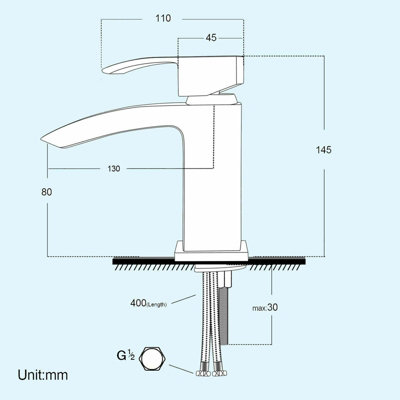 Square Chrome Thermostatic Overhead Shower Kit with Lucia Basin Mixer Tap Set & Shower Waste