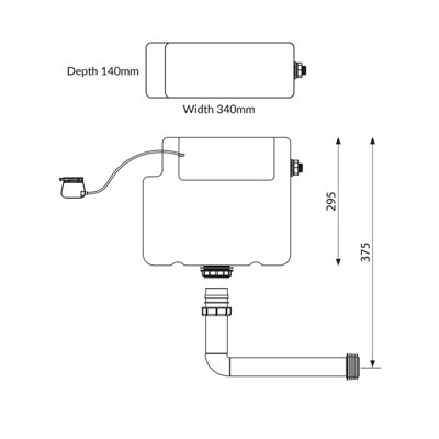 Square Compact Back to Wall Toilet Pan with Soft Close Slim Seat and Concealed Cistern Square Brass Flush Button - 3