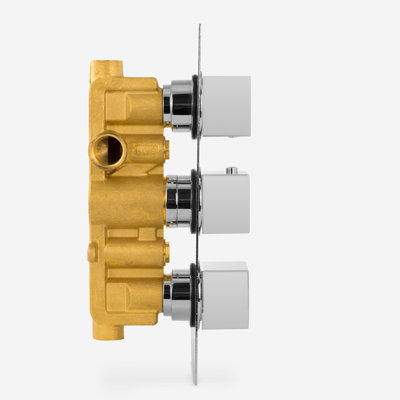 Square Concealed Thermostatic Mixer Valve Hand Held 350mm Shower Head Set Orta - 3