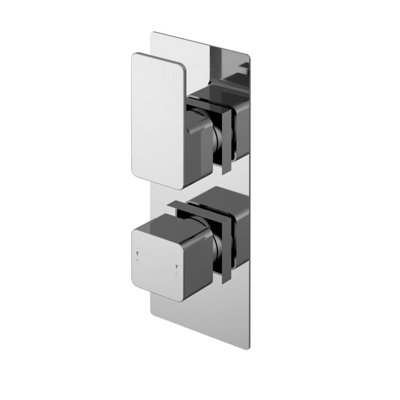 Square Concealed Thermostatic Twin Shower Valve (1 Outlet) - Chrome