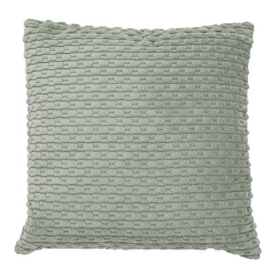 Square Corduroy Soft Decorative Throw Pillow Cover Cushion Covers Pillowcase Pea Green 45cm x 45cm