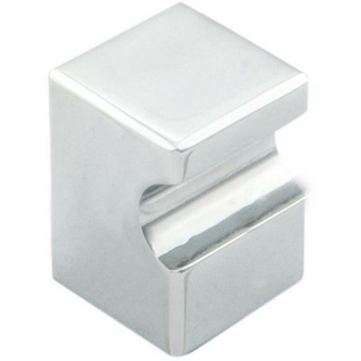 Square Cupboard Door Knob 18 x 18mm 25mm Projection Polished Chrome