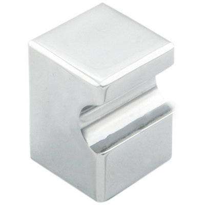 Square Cupboard Door Knob 18 x 18mm - 25mm Projection Polished Chrome