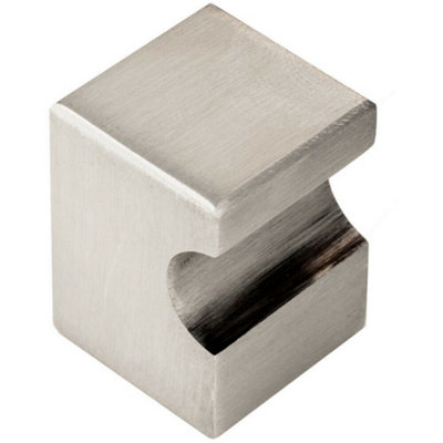Square Cupboard Door Knob 22 x 22mm 30mm Projection Satin Nickel