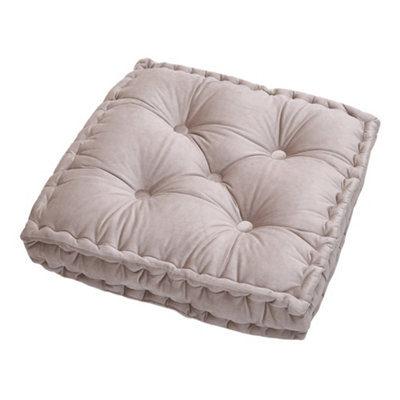 Square Cushion Throw Pillow Italian Velvet Sofa Decorative Soft Pillow Khaki 60cm x  60cm