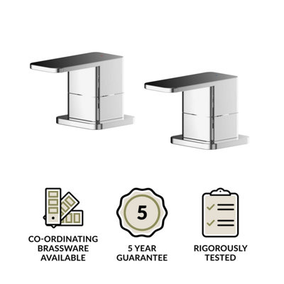 Square Deck Mounted 3/4" Chrome Side Valves Chrome - 3