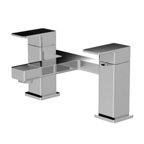Square Deck Mounted Bath Filler Tap - Chrome - Balterley