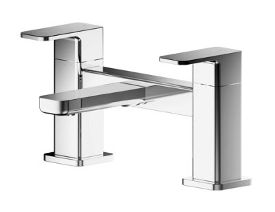 Square Deck Mounted Bath Filler Tap - Chrome