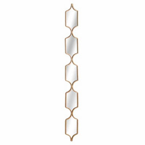 Square Decorative Hanging Collage Mirror - Metal/Glass - L2 x W14 x H145 cm - Gold