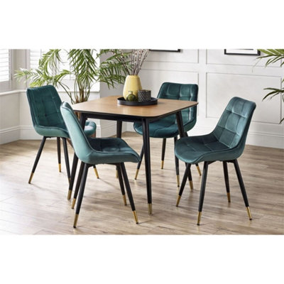Square Dining Table & 4 Hadid Green Chairs | DIY at B&Q