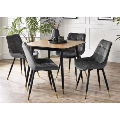 Square Dining Table & 4 Hadid Grey Chairs | DIY at B&Q