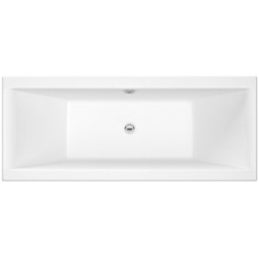 Square Double Ended Straight Shower Bath - 1700mm x 750mm (Tap, Waste and Panel Not Included)