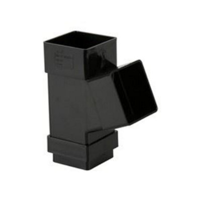 Square Downpipe Branch 65mm Black 112.5 Degree Bend Offset Angle ...