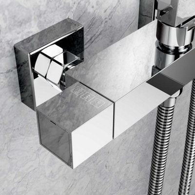 Square Drench Rigid Riser Mixer Shower Thermostatic - 4