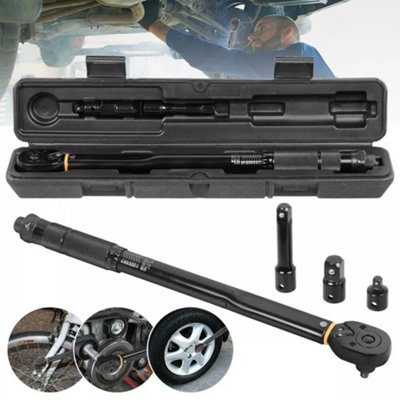 Square Drive Torque Wrench Ratchet 13.6-108.5Nm 10-80Ft-Lb 3 in 1