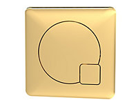 Square Dual Flush Push Button (For use with Concealed Toilet Cistern - Not Included) - 70mm -Brushed Brass - Balterley
