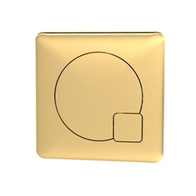 Square Dual Flush Push Button (For use with Concealed Toilet Cistern - Not Included) - 70mm -Brushed Brass - Balterley