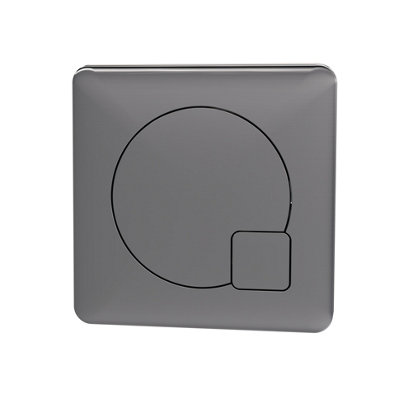 Square Dual Flush Push Button (For use with Concealed Toilet Cistern - Not Included) - 70mm - Brushed Pewter- Balterley