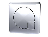 Square Dual Flush Push Button (For use with Concealed Toilet Cistern - Not Included) - 70mm - Chrome - Balterley