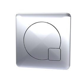 Square Dual Flush Push Button (For use with Concealed Toilet Cistern - Not Included) - 70mm - Chrome - Balterley