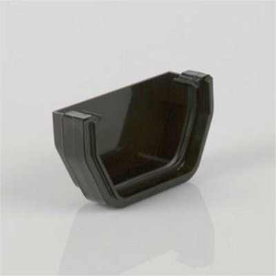Square Edge Gutter Stop End 114mm Black Home DIY External Guttering ...