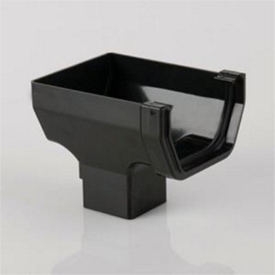 Square Edge Stop End Running Outlet 114mm Black Home DIY Guttering ...