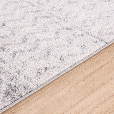 Square Elaziz-Geometric Grey White Global Living Dining Bedroom Rug 180 ...