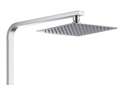 Square Exposed Twin Head Mixer Shower and Thermostatic Bar Set - 5