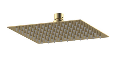 Square Fixed Head, 200mm - Brushed Brass