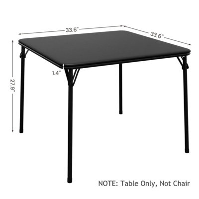Square Folding Card Game Table Portable PU Leather Top Metal Frame