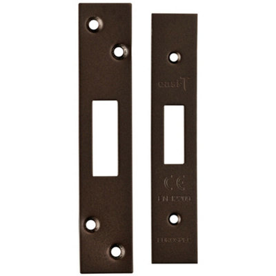 Square Forend Strike and Fixing Pack Suitable for Deadlocks Matt Bronze