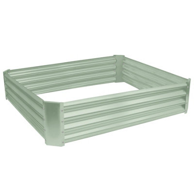 Square Galvanised Steel Raised Garden Bed - 120cm x 120cm - Green