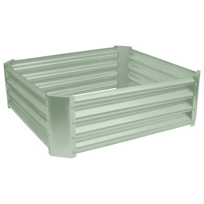 Square Galvanised Steel Raised Garden Bed - 90cm x 90cm - Green