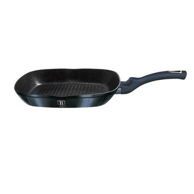 Square Grill Pan 28cm Induction Non-Stick Marble Coating Aquamarine Handle