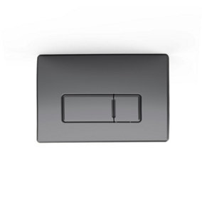 Square Gun Grey Toilet Concealed Cistern Dual Flush Plate