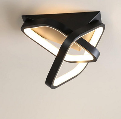 Square Hallway Light Modern LED Ceiling Light Fixtures Black(warm light)