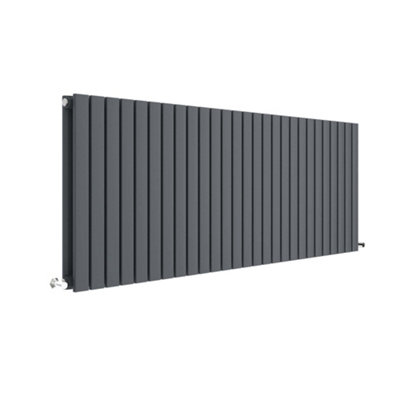 Square Horizontal Double Panel Radiator - 600mm x 1572mm - 5589 BTU - Anthracite