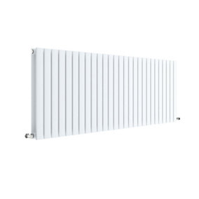 Square Horizontal Double Panel Radiator - 600mm x 1572mm - 5589 BTU - Satin White