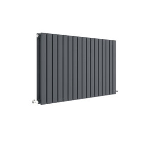 Square Horizontal Double Panel Radiator - 600mm x 992mm - 3519 BTU - Anthracite