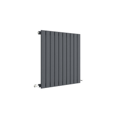 Square Horizontal Single Panel Radiator - 600mm x 586mm - 1361 BTU - Anthracite