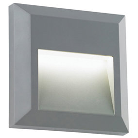 Square IP65 Pathway Guide Light - Indirect 1.1W Warm White LED Gray ABS Plastic