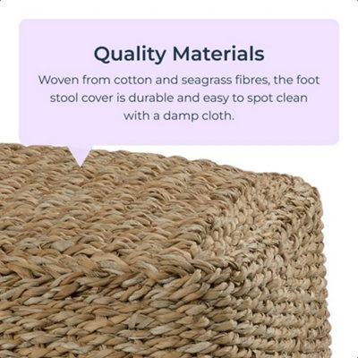 Square deals jute pouf