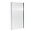 Square L Shape Shower Bath Bundle with Left Hand Tub, Fixed Screen & Return & Front Panel - 1700mm - Brushed Brass - Balterley